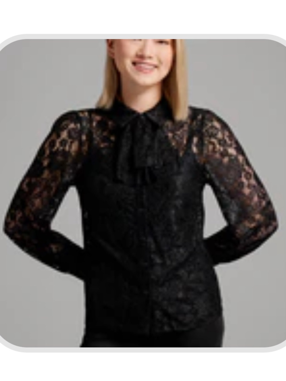 ModCloth Dangerfield Darken Your Doorway Lace Puff Sleeve Blouse sz 18 AU